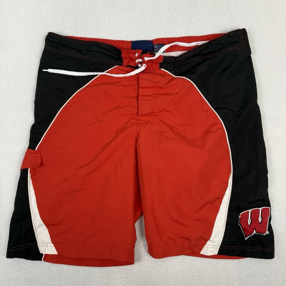 Wisconsin Badgers Board Shorts Swim Trunks G-III Sports Carl Banks Mens XL